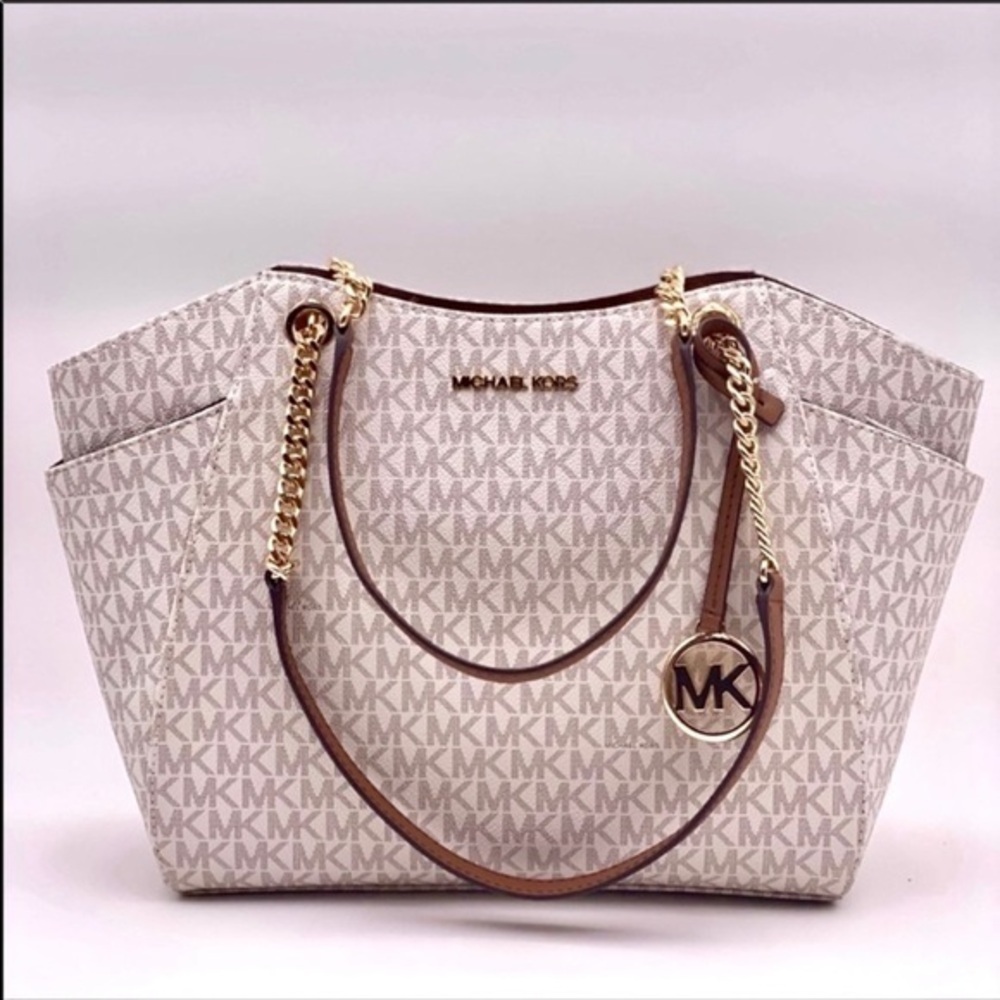 Michael Kors LG Chain Shldr Tote Jet Set Tote - Picture 1 of 11